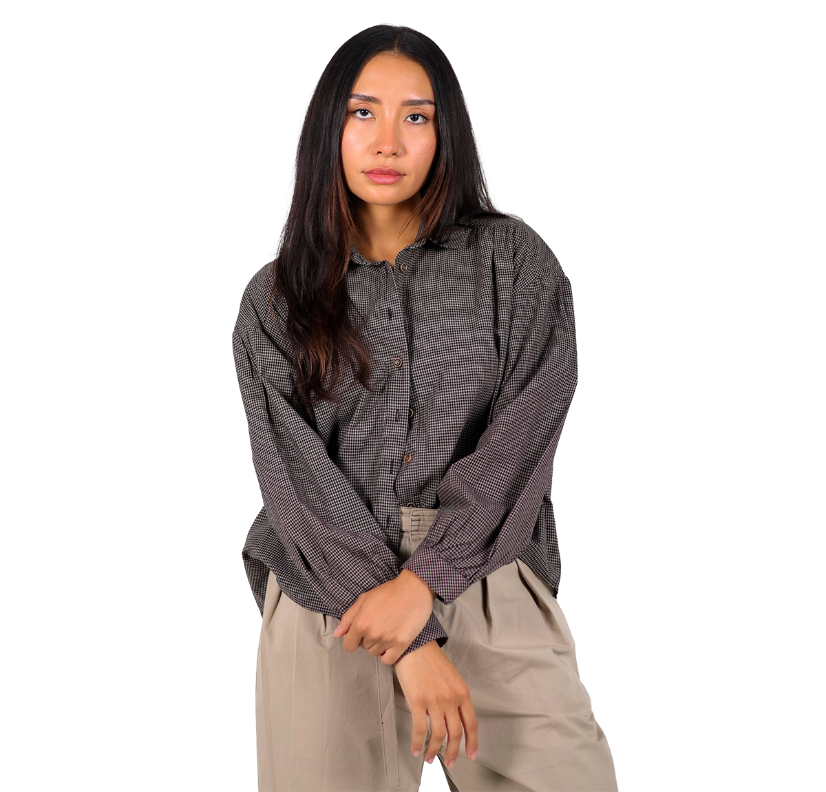 Camisa a cuadros pequeños