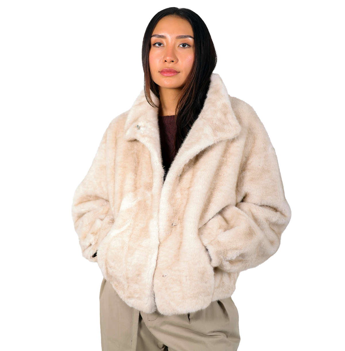 Chaqueta de pelo sintético