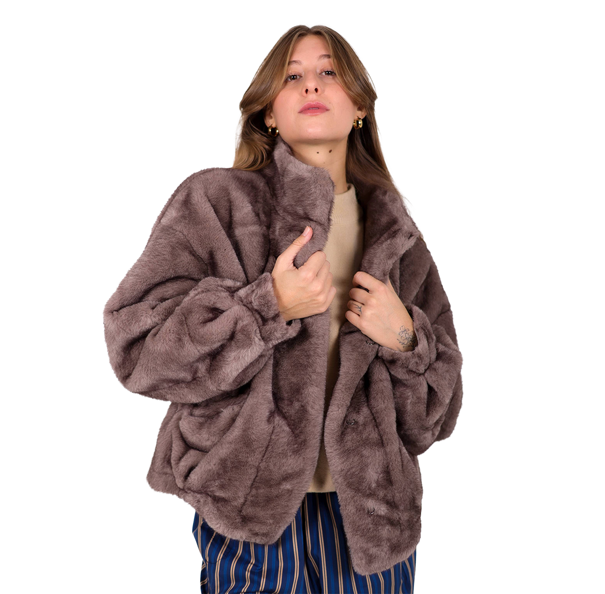 Chaqueta de pelo sintético