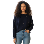 Jersey con corazones bordados