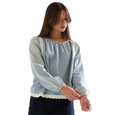 Blusa light blue con broderi