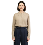 Jersey con cuello polo de angora