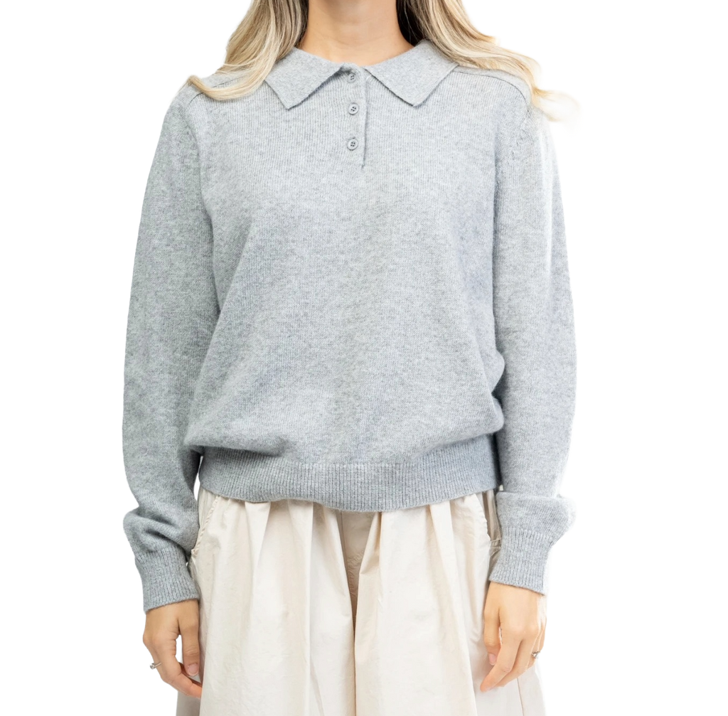 Jersey con cuello polo de angora