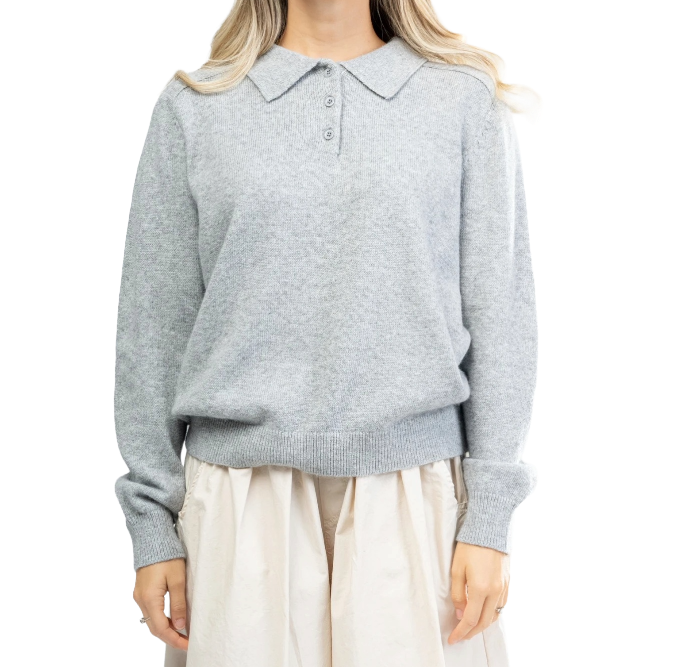 Jersey con cuello polo de angora