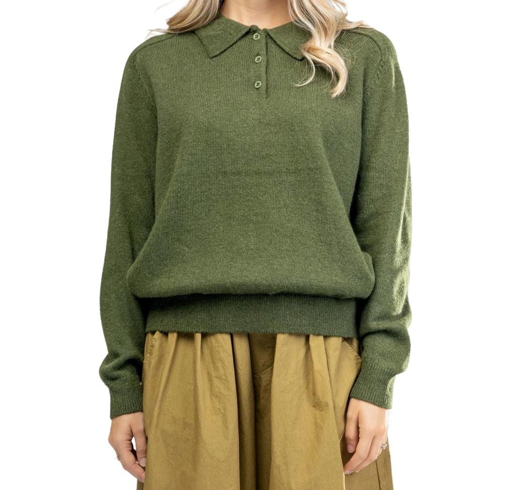 Jersey con cuello polo de angora