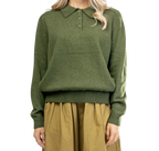 Jersey con cuello polo de angora