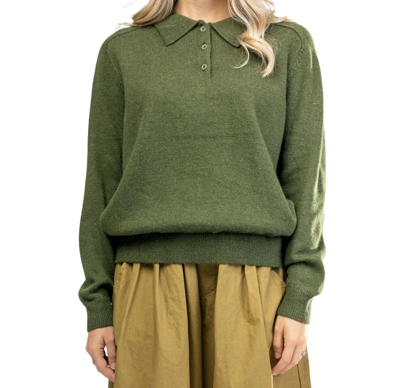 Jersey con cuello polo de angora