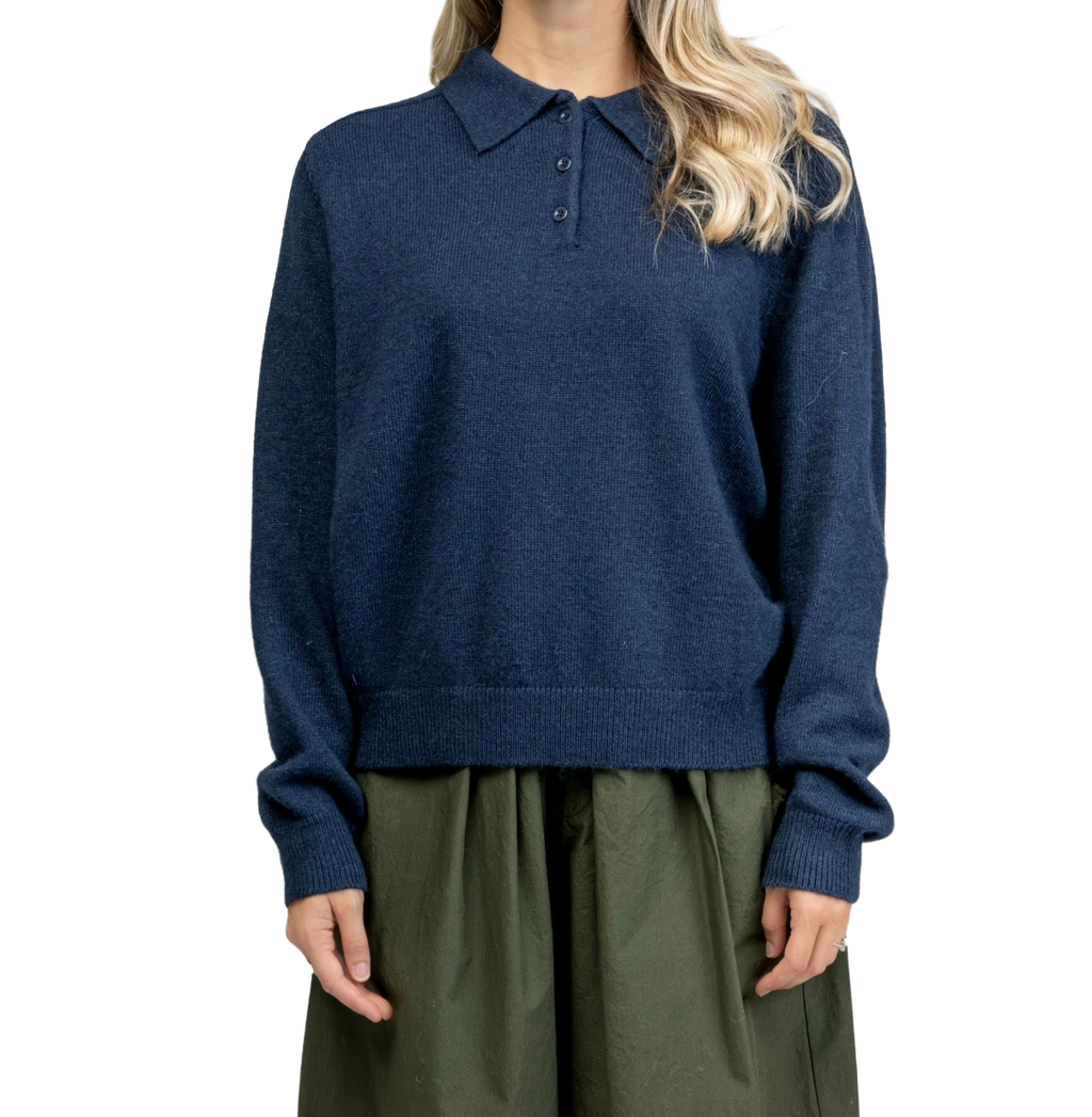 Jersey con cuello polo de angora