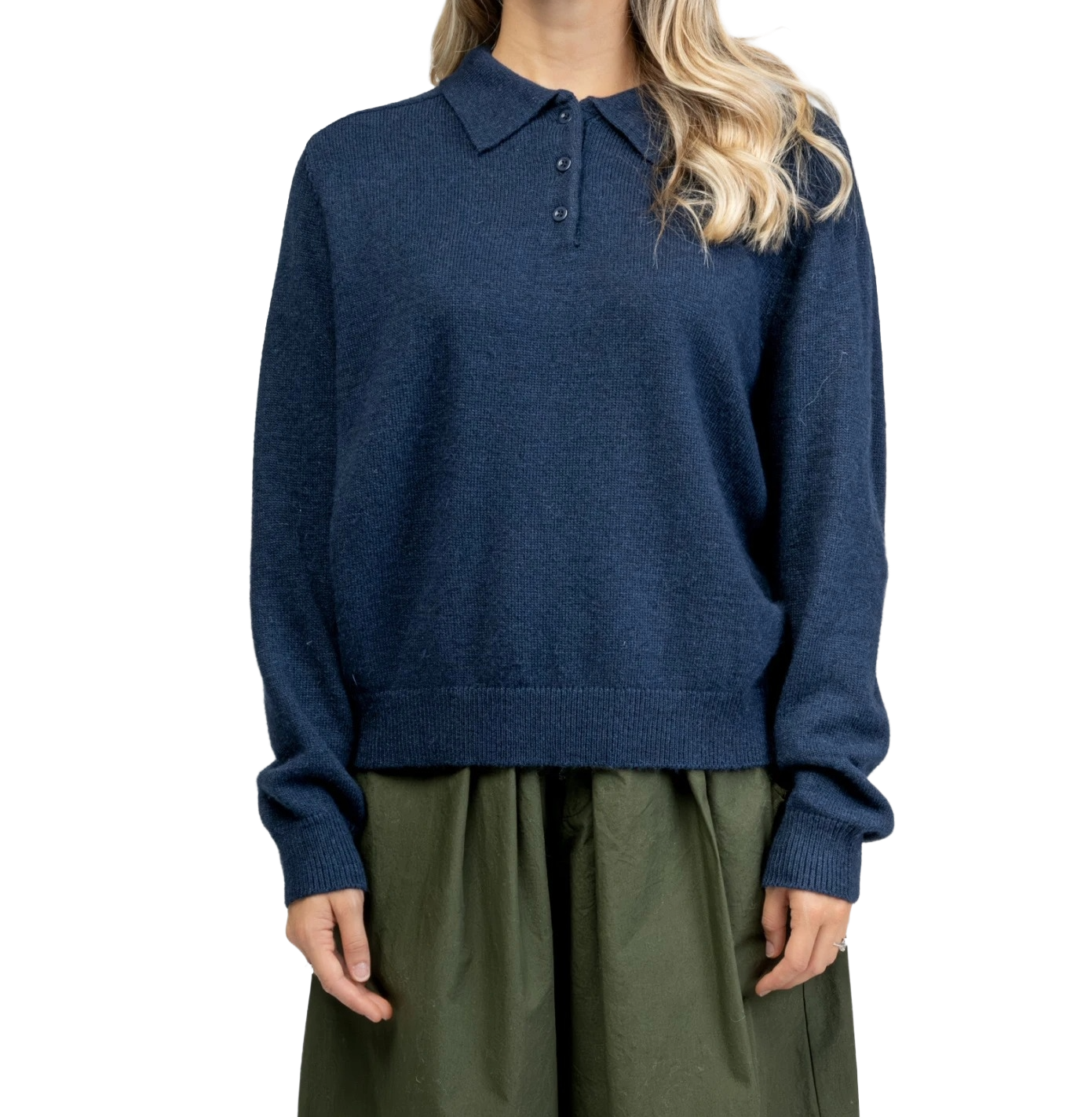 Jersey con cuello polo de angora