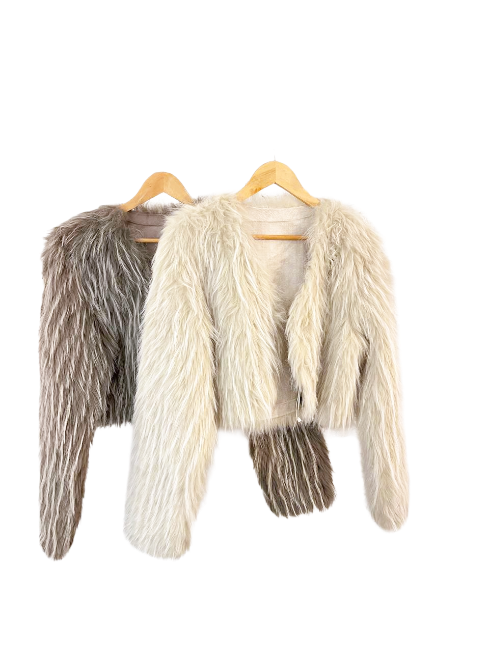 Chaqueta corta de pelo largo sintético