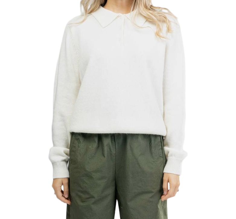 Jersey con cuello polo de angora