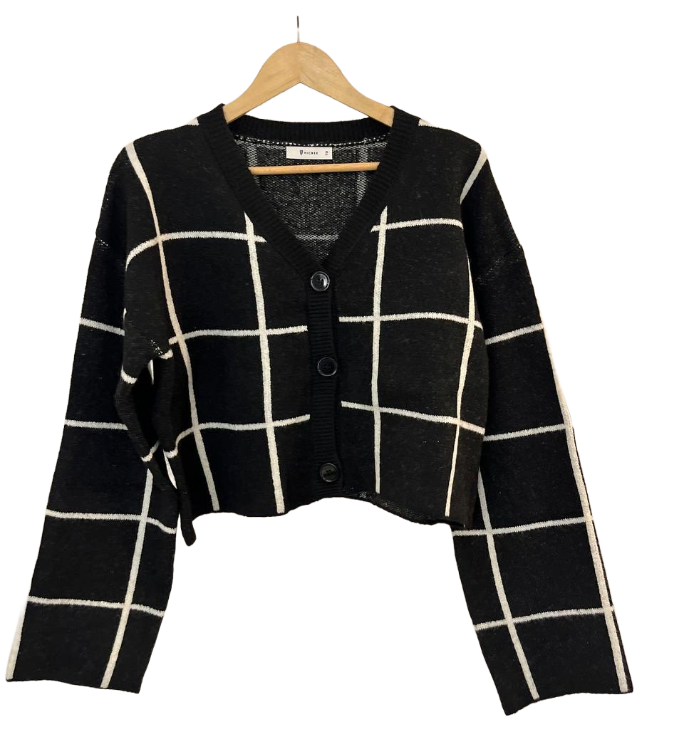 Jersey con botones de cuadros