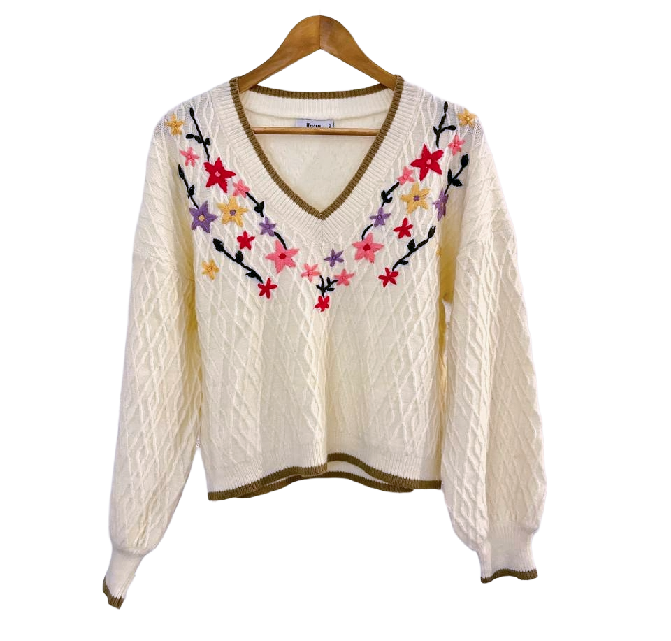 Jersey con bordado floral