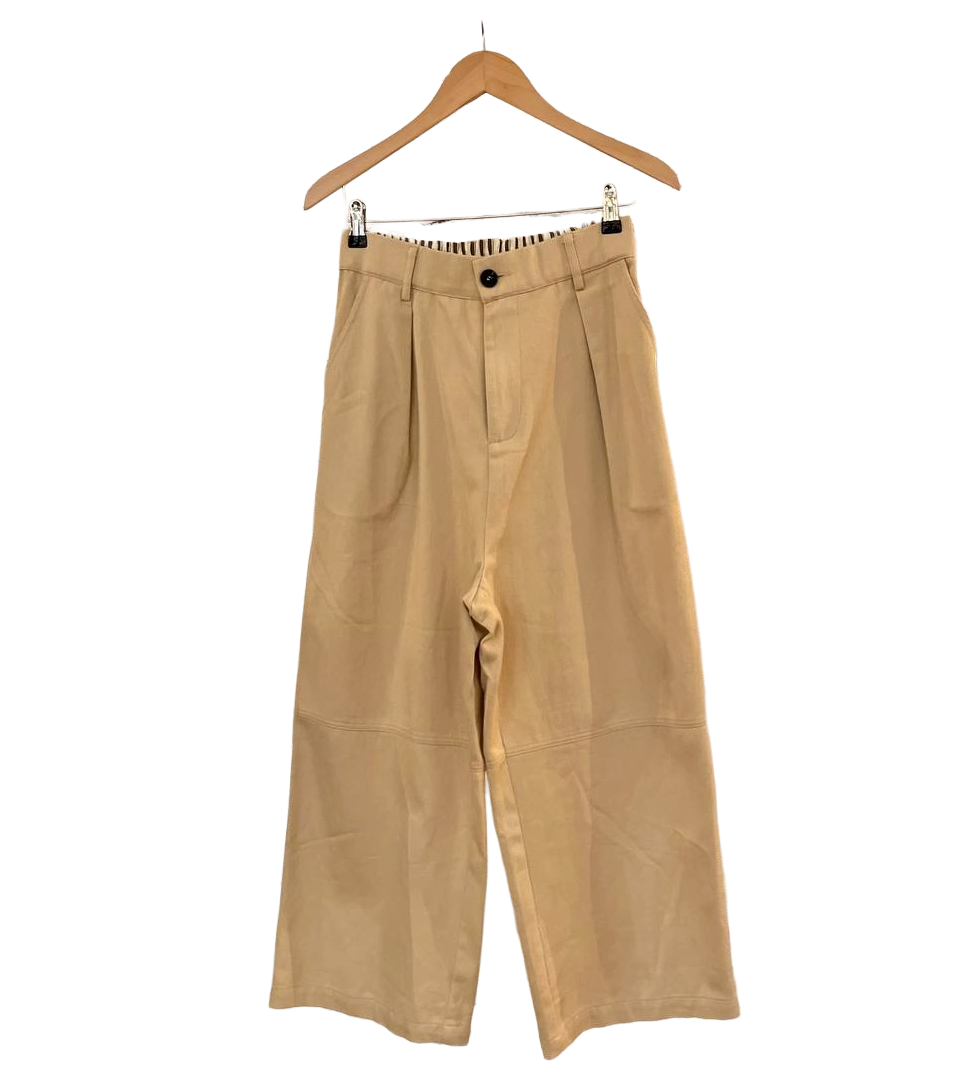 Pantalón clásico ancho de algodón