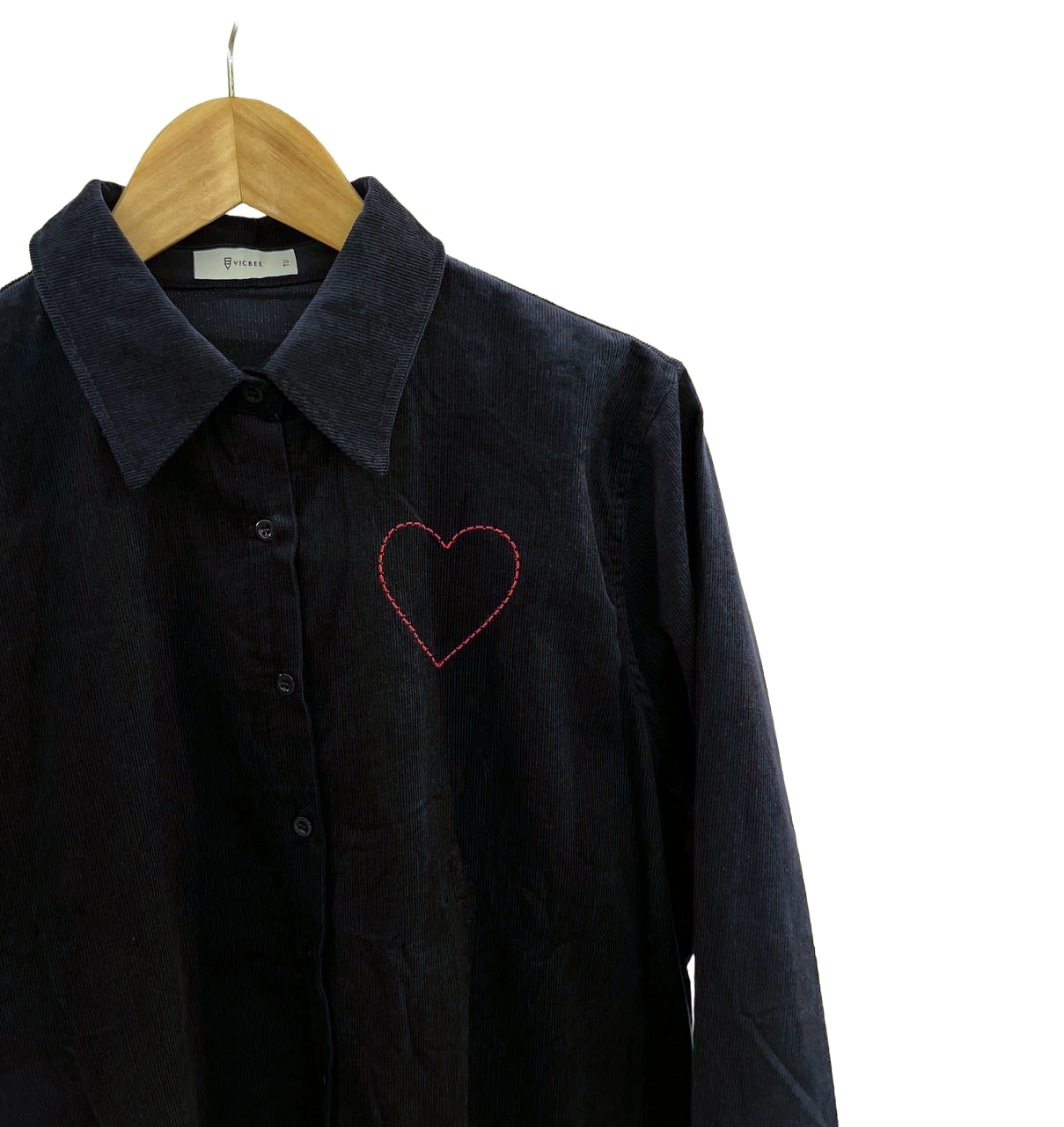 Camisa de micropana con bordado