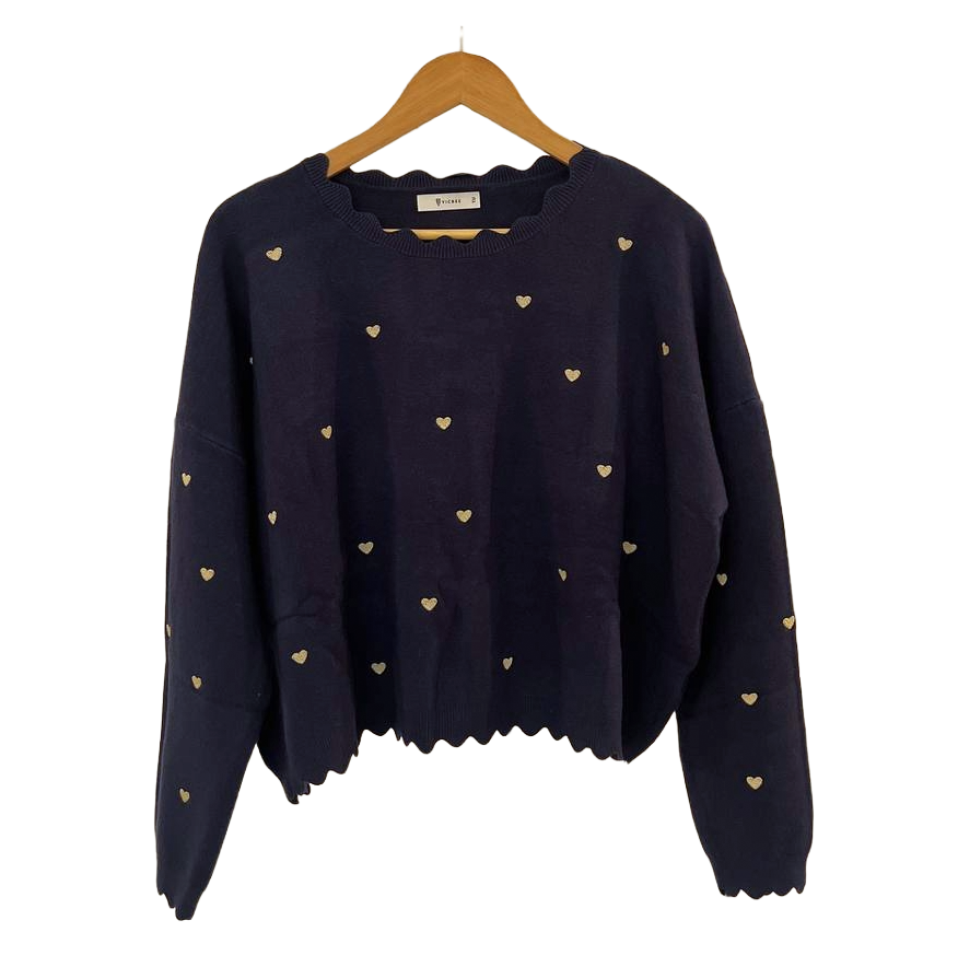 Jersey con corazones bordados