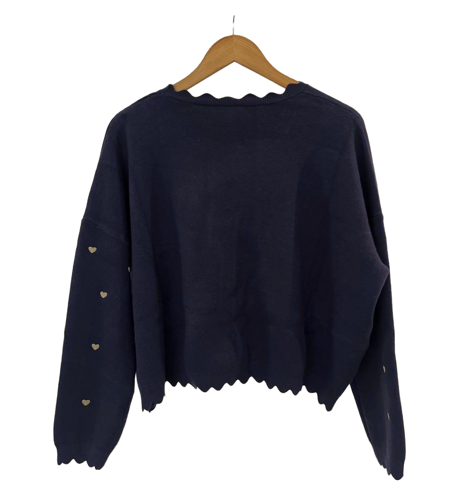 Jersey con corazones bordados