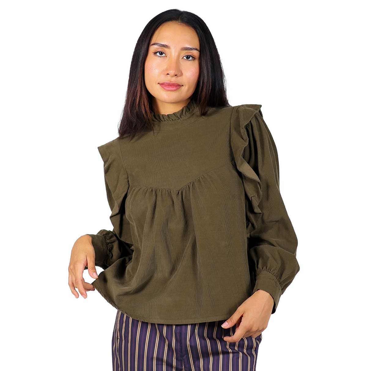 Blusa de micropana con volantes