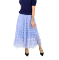Falda midi de tul celeste