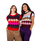 Chaleco tejido a mano de punto grueso