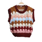 Chaleco tejido a mano de punto grueso